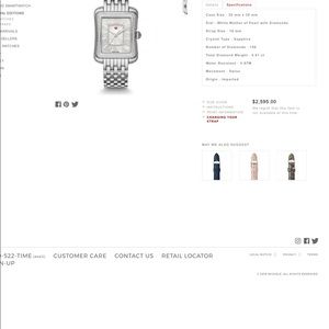 Michele Accessories - Michele Deco Moderne II Diamond Watch Michele Accessories - Michele Deco Moderne II Diamond Watch